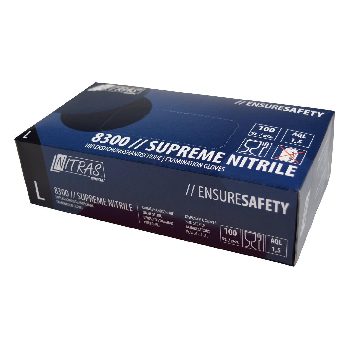 NITRAS SUPREME NITRILE, nitriili kertakäyttökäsineet, sininen