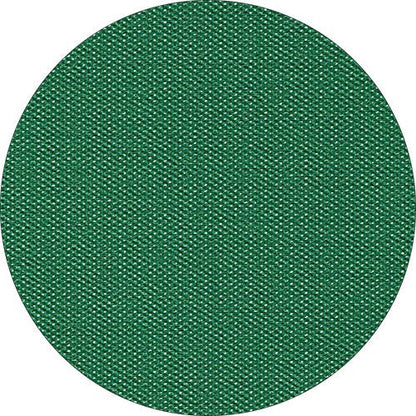 Lähikuva vihreästä Starpak pöytäliinasta, kangasmainen, Vlies "soft selection plus" näyttää rakenteellisen kudoksen ja näkyvät langat pyöreän kehyksen sisällä.