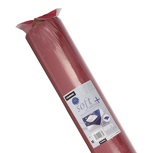 Rulla Starpak-pöytäliinaa, kankaan kaltainen, kuitukangas "soft selection plus" tulee muovipakkauksessa, jossa on tuotetietoja ja kuvia, jotka osoittavat sen tyylikkään, kestävän käytön - kuten kertakäyttöinen kangaspöytäliina.