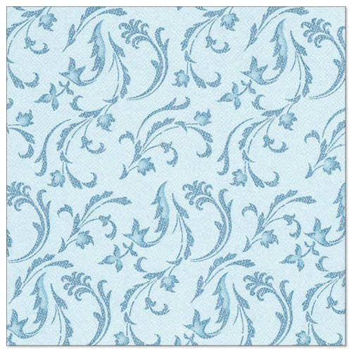 50 lautasliinaa "ROYAL Collection" (1/4-taitto, 40 x 40 cm) PAPSTAR GmbH:ltä turkoosina, joissa on elegantti, tasainen kukka- ja lehtikuvio koristeellista pöytäkoristelua varten.