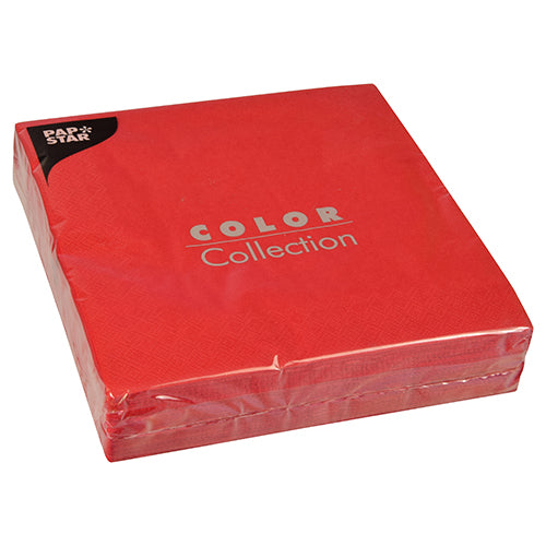 Suljettu pakkaus, jossa on 50 PAPSTAR-lautasliinaa, 2-kerroksinen 1/4-taitto, 40 x 40 cm PAPSTAR GmbH:ltä, 'Pap Star' -logolla pakkauksen vasemmassa yläkulmassa.