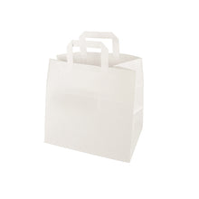 PAPSTAR Valkoinen paperikassi (25x26x17 cm) kantokahvalla, valmistajana PAPSTAR GmbH, kuvattu yksittäispakkauksena valkoisella taustalla.