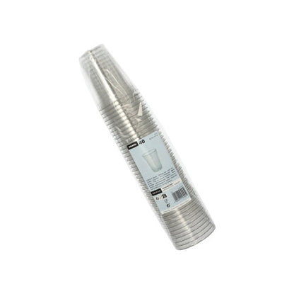 40 Starpak Hurricane PET 0,2 l kirkasta juomamukia (Ø 7,8 cm x 9,7 cm) sisältävä pakkaus on kääritty folioon ja sen keskellä on valkoinen etiketti, jossa on tuotetiedot.