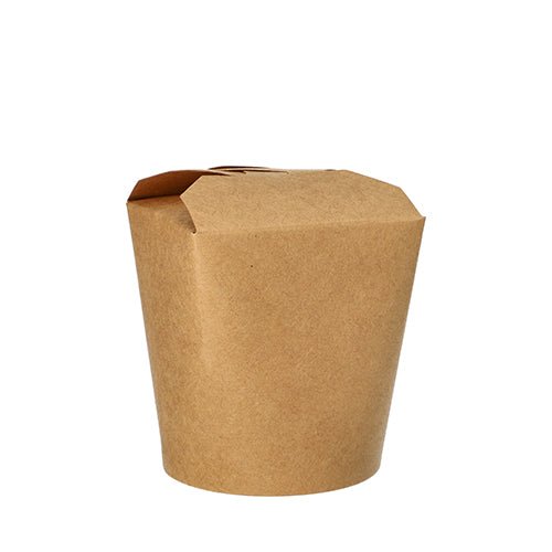 Eine PAPSTAR 25 Snackboxen, Pappe eckig braun der PAPSTAR GmbH wird aufrecht präsentiert, wobei der geschlossene, gefaltete Deckel vor einem weißen Hintergrund sichtbar ist.