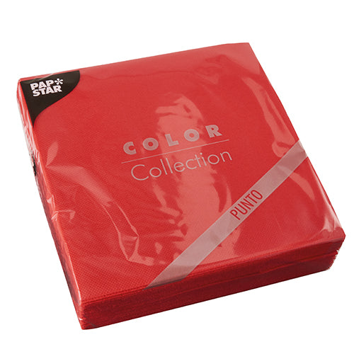 Die versiegelte Packung mit 30 2-lagigen Servietten „PUNTO“ (38 x 38 cm, 1/4-Falz) der PAPSTAR GmbH mit Punkte-Design eignet sich ideal für eine stilvolle Tischdekoration. Die reflektierende Kunststoffhülle hält sie frisch und leuchtend.