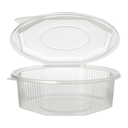 Läpinäkyvä, 8-kulmainen Starpak-pakkauskuppi (1,5 l, 5,9 x 18 x 18 cm) läppäkannella voidaan avata ja paljastaa tyhjän sisällön. PP-astia on pystysuorilla sivuripoilla ja sileällä, tasaisella pohjalla. Saatavana 25 kappaleen pakkauksena kalvolla.