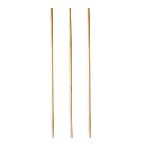 Drei Trinkhalme der PAPSTAR GmbH "pure" (Ø 4mm, 20cm) sind senkrecht auf weißem Grund angeordnet und erinnern an die umweltfreundlichen und robusten PAPSTAR Trinkhalme aus der 100er-Packung.