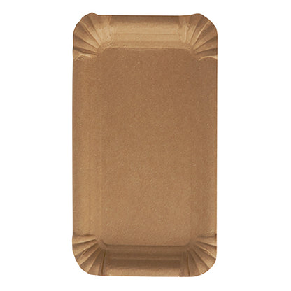 Suorakulmainen, valkoinen, ympäristöystävällinen PAPSTAR 250 "pure" lautanen PAPSTAR GmbH:lta, valmistettu tuoreesta kuitukartongista, jossa on hieman kohotetut, uritetut reunat, kuvattuna ylhäältä valkoisella taustalla.