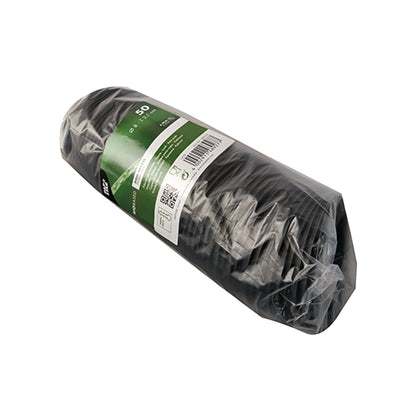 Pakkaus, jossa on 50 valkoista pyöreää kupolikantta C-PLA:sta PAPSTAR GmbH:ltä, 2,1 cm korkea, läpinäkyvässä pakkauksessa vihreä-valkoisella etiketillä teknisillä tiedoilla, viivakoodilla ja viitteillä monipuolisista sovelluksista.