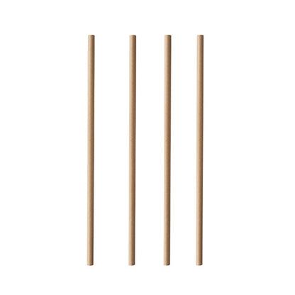 Neljä PAPSTAR 100 paperipilliä ”puhdas” (Ø 6 mm, 20 cm, PAPSTAR GmbH) seisoo pystysuorassa rivissä valkoisella taustalla.