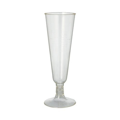 Ein PAPSTAR GmbH kuohuviinilasit "pure" huilu, 16,5 cm lasinkirkas elegantilla jalalla, kuvattuna valkoisella taustalla. Pakattu 24 kappaleen taitettuun laatikkoon.