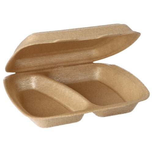 Starpak 50 Menuboxit taitettavalla kannella XPP:stä (7 x 20,5 x 24 cm, beige) sisältävät kaksi erillistä lokeroa ja esitetään avoimena, ihanteellisia turvalliseen ruoan kuljetukseen ja sisäjaon esittelyyn.