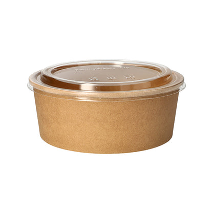 50 kannen kansi salaattikulhoille, pyöreä kirkas 2 cm korkeus PLA PAPSTAR GmbH on kuvattu yksinkertaisella valkoisella taustalla. Tämä kirkas, pyöreä PLA-kansi sopii erinomaisesti salaattikulhojen sulkemiseen mukaan otettavaksi tai elintarvikkeiden säilyttämiseen.