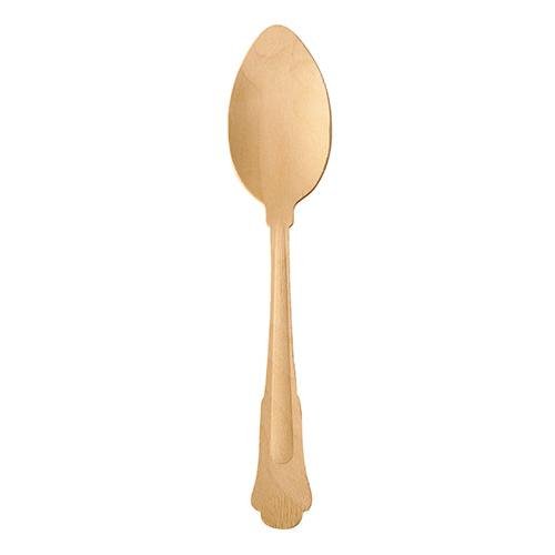 Kuuden PAPSTAR puulusikan "pure" 19,5 cm setti PAPSTAR GmbH:n vintage-muotoilussa valkoisella pohjalla - tyylikäs, ympäristöystävällinen päivitys perinteisiin puulusikoihin.