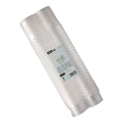 Pakkaus, jossa on 48 läpinäkyvää, pyöreää Starpak-herkkusäiliötä (120 ml, 6,9 cm × 5,1 cm), joissa on alkuperäisyystiiviste, pinottuna ja kutistekalvoon käärittynä, keskellä etiketti, jossa on Starpak-brändäys ja tuotetiedot.