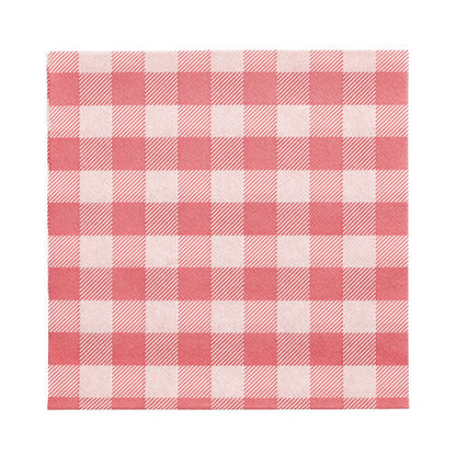 PAPSTAR 100 lautasliinaa, 1-kerroksinen, 1/4-taitto (33 x 33 cm) PAPSTAR GmbH:lta punavalkoisella gingham-kuviolla, FSC-sertifioitu ja ympäristöystävällinen, asetettu valkoiselle taustalle.