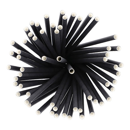 Ylhäältä katsottuna PAPSTAR 500 Shake-pilliä paperia Ø 8 mm · 25 cm PAPSTAR GmbH:ltä, säteittäisesti järjestettynä valkoiset päät ulospäin; Nämä ympäristöystävälliset, biohajoavat paperipillit ovat ympäristöystävällisiä paperipillejä.