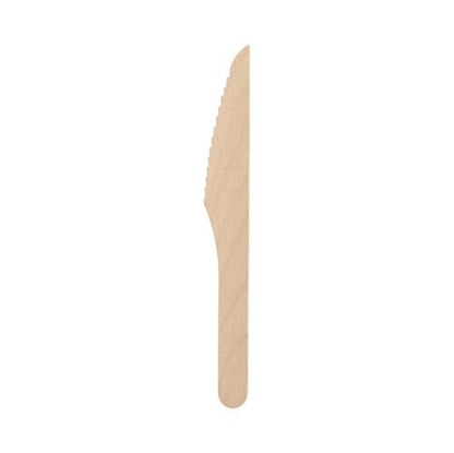 Kuvassa on PAPSTAR puuveitsi "pure" 16,5 cm, vahattu, ympäristöystävällisestä puusta valmistettu, käytännöllinen kertakäyttöveitsi kestävään käyttöön - 100 kappaletta per taitettava laatikko (Merkki: PAPSTAR GmbH).