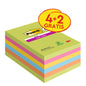 Pakkaus Post-it® Super Sticky Notes -muistiinpanolappuja isossa koossa, 101 x 152 mm, viivoitettu, eri väreissä. Sisältää 4 lohkoa + 2 ilmaiseksi (90 arkkia/lohko), vahvasti kiinnittyviä muistilappuja, 3M Deutschland GmbH:ltä, 100 % PEFC-sertifioitu.