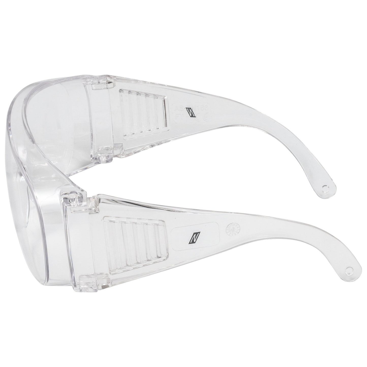 NITRAS VISION PROTECT BASIC, temppelilasit, läpinäkyvät, EN 166 muovi | Pakkaus (12 kpl)