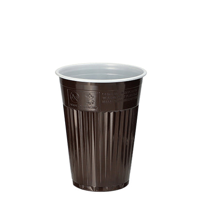 Starpak 100 Thermo-automaattikuppi (PS, 0,18 l, Ø 7,03 cm, 9 cm) ruskea/valkoinen, jossa on uurrettu ulkopinta ja sileä sisäpinta, seisoo pystyssä – ihanteellinen juomien pitämiseen lämpimänä liikkeellä. Toimitetaan 100 kappaleen pakkauksessa.