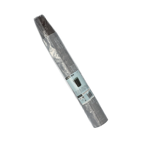 Suljettu muoviholkki sisältää 100 Starpak Thermo-automaattikuppia (0,18 l, Ø 7,03 cm, 9 cm, ruskea/valkoinen) ja pitää juomat oikeassa lämpötilassa; tuote-etiketti on näkyvissä pakkauksessa.