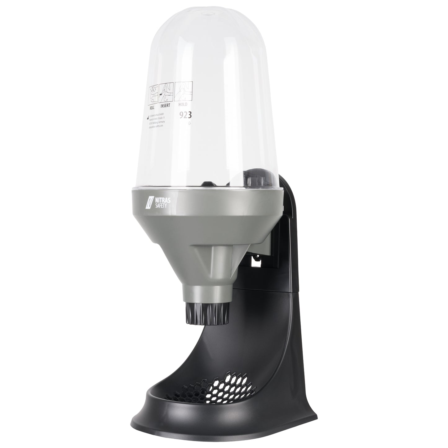 NITRAS kuulonsuojainten annostelija, harmaa / musta, EN 352 | Pakkaus (1 kpl)