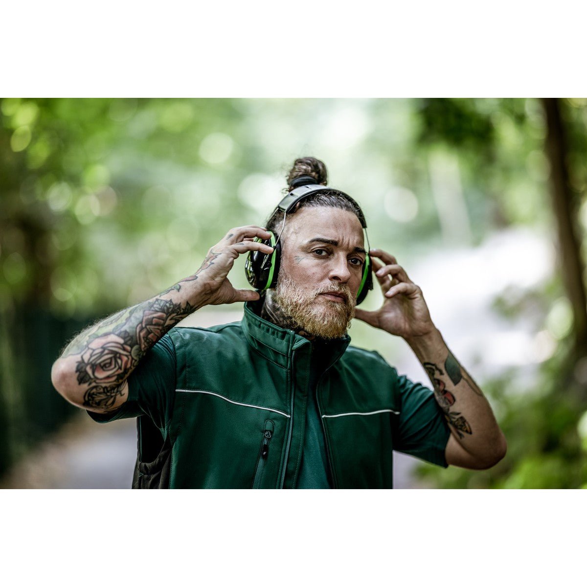 NITRAS MUTE DEFENDER PRO, kuulosuojaimet, musta/vihreä, EN 352-1 muovi | Pakkaus (1 kpl)