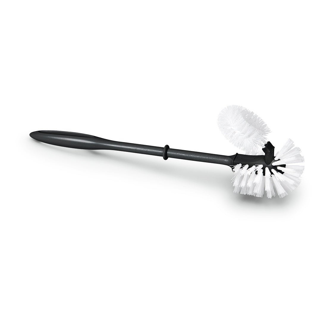 Nölle Profi Brush WC-harja reunapuhdistimella, valmistettu kierrätysmuovista, iso (1 kpl) Nölle Profi Brush Harja- & Sivelintekniikka e.K.:lta, siinä on musta kahva, valkoiset harjakset ja kulmikas puhdistin vanteen alle.