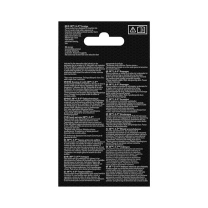 3M™ E-A-Rsoft™ FX™ -korvatulppapakkauksen takapuoli, jossa on tiheä, monikielinen teksti mustalla. Näyttää kaksi varoitusmerkkiä ja SNR-arvon 37 dB ohjeet pehmeille keltaisille korvatulpille (PU-vaahto), 5 paria 3M Deutschland GmbH:lta.