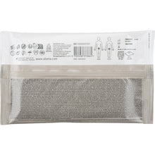 Rückansicht der Abena Re-Seller GmbH Perineale Handschuhe Packung (4 Stück) zeigt Symbole, Produktdetails, Anweisungen, Barcode, Firmeninformationen und Diagramme zur perinealen Pflege. Der Text wird in mehreren Sprachen angezeigt.