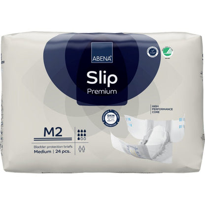 24 kappaleen ABENA Slip Premium -pakkaus Abena Re-Seller GmbH:ltä, koko M2 medium, tarjoaa iholle ystävällisen, tehokkaan inkontinenssisuojan mukavuudelle ja turvallisuudelle.