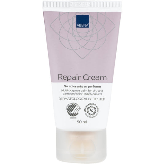 Abena Re-Seller GmbH Repair Creme, 100% Lanolin, 50 ml, unparfümiert und dermatologisch getestet, ideal bei trockener Haut. Ohne Farbstoffe oder Parfüm (Karton mit 6 Packungen).