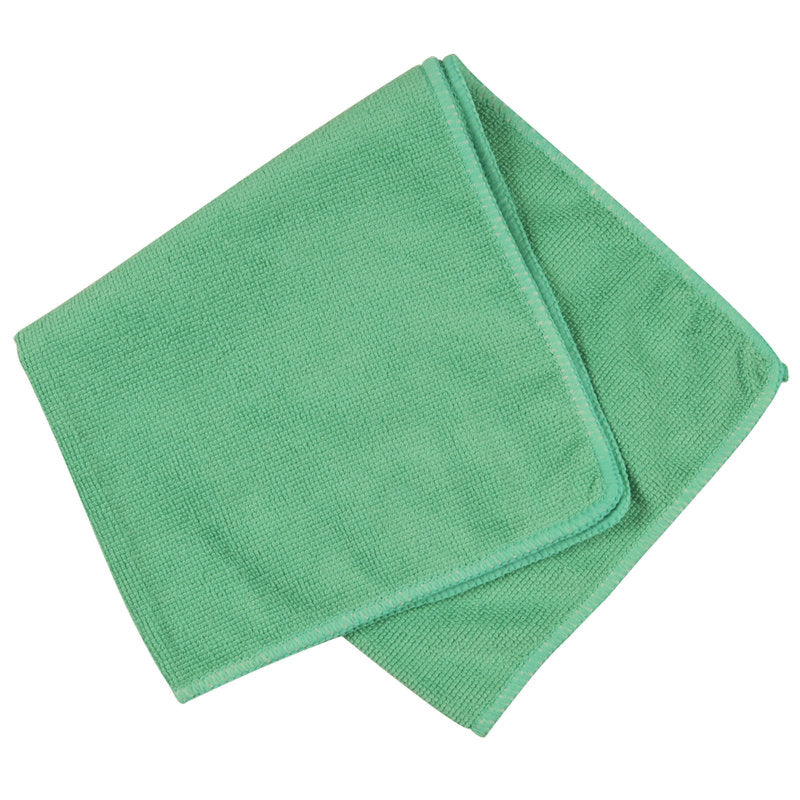 Abena Re-Seller GmbH:n vaaleanvihreä, taiteltu ENA Standard -mikrokuituliina (40x40 cm) esitetään valkoisella taustalla, ja siinä on siististi ommellut reunat.