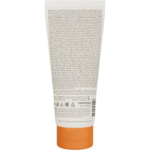 Eine 100ml-Tube Bambo Nature LSF50 Sonnencreme, farb- und parfümfrei, von Abena Re-Seller GmbH, mit orangefarbener Kappe, von hinten gesehen. Die helle Verpackung zeigt dichten schwarzen Text, Symbole, Barcode und Firmeninformationen.