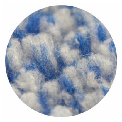 Pyöreä lähikuva Arcora International GmbH:n Arcora Rundpad Micro-Blue 17'' -kuiduista, jotka korostavat niiden pörröistä rakennetta ja sidosta - ihanteellinen tekstiilipohjaisten lattioiden välihuoltoon Bonnet-järjestelmällä (8 kappaletta/laatikkko).