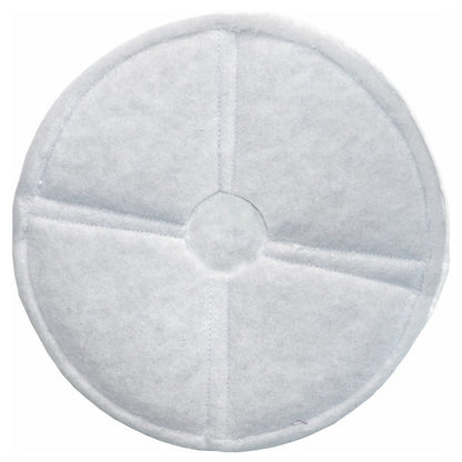 Arcora International GmbH:n Arcora Rundpad Micro-Blue (17''/432 mm) on pyöreä, valkoinen kangasalusta, jossa on keskellä aukko ja tikkaukset neljännesosiin, ihanteellinen tekstiilipohjaisten lattioiden välihuoltoon Bonnet-järjestelmällä. Laatikko sisältää 8 alustaa.