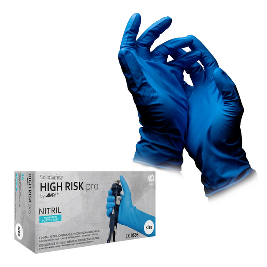 Ampri SolidSafety High Risk Pro Nitriil Chemical Protection -käsinetyyppi A