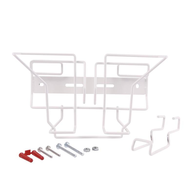 Valkoinen metallikehikko kiinnitysmateriaaleilla, ihanteellinen seinä- ja vaunupidikkeeksi Diversey Deutschland GmbH & Co. OHG:n Oxivir Excel SoftPack -puhdistusliinoille, asennussarja Wipes-Softpackille (1 kappale).