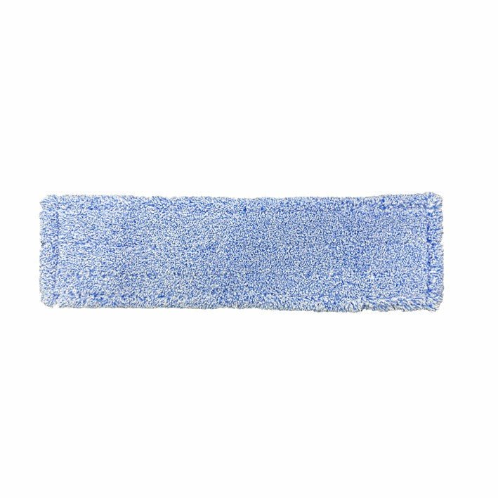 Arcora Flachpressmopp Micro Blue 2.0 Db-Fc erityisellä polyesteritaskulla on suorakulmainen, sininen mikrokuitutyyny Arcora International GmbH:lta, täydellinen tehokkaaseen lattianpuhdistukseen. Kuvattu valkoisella taustalla. Laatikko, jossa 75 kappaletta.
