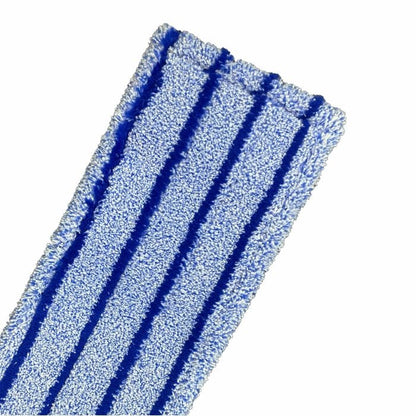 Lähikuva Arcora RUNNER BLUE - FC ILMAN KANTTA Arcora International GmbH:n mikrokuitumopista näyttää sen suorakaiteen muotoisen muodon, jossa on kolme tummansinistä raitaa, täydellinen kestävien lattioiden puhdistukseen.