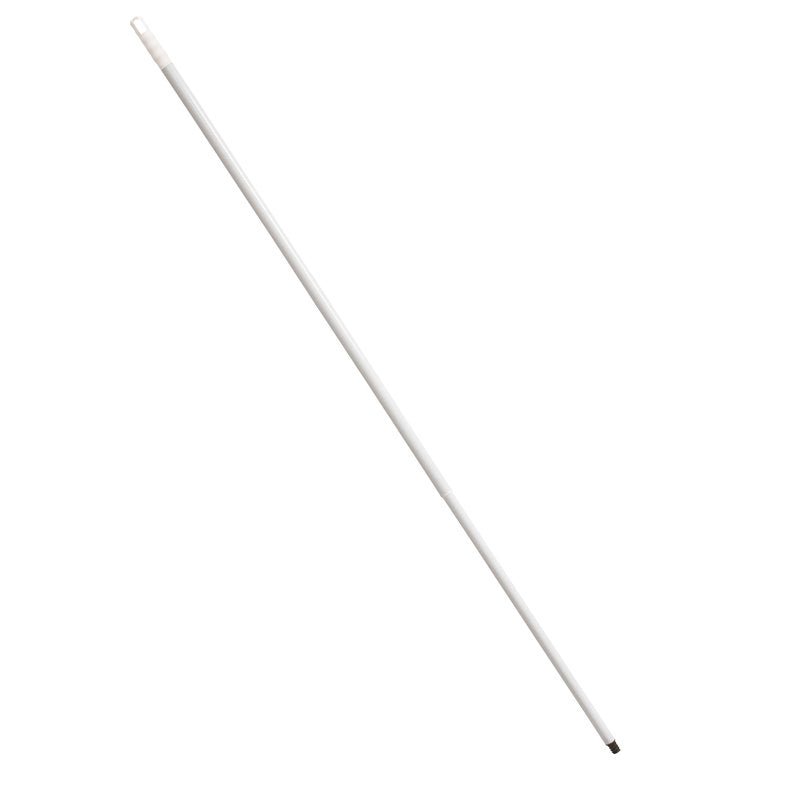 Valkoinen, sylinterimäinen TELESKOOPPIVARSI TERÄSPUTKI (ø 25/21mm, ulottuu 2000mm asti) Haug Bürsten KG:ltä on valokuvattu yksinkertaista valkoista taustaa vasten.