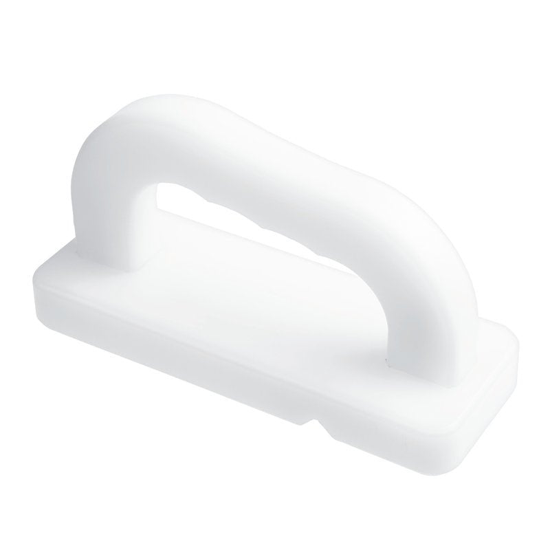 Haug Bürsten KG HÖYLÄ, POLYAMIDI, 160x60mm sisältää valkoisen suorakulmaisen polyamidikahvan, jossa on pyöristetty yläosa, sekä kaksi ruostumattomasta teräksestä valmistettua terää parantamaan kestävyyttä ja suorituskykyä.