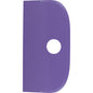 Der SCHABER GROß, PP, FLEXIBEL, 230x118mm von Haug Bürsten KG ist ein violetter Polypropylen-Abstreifer mit abgerundeter Oberkante, flacher Unterkante und zentralem, kreisförmigem Loch - ideal für eine reibungslose Teigverarbeitung und einfache Reinigung.