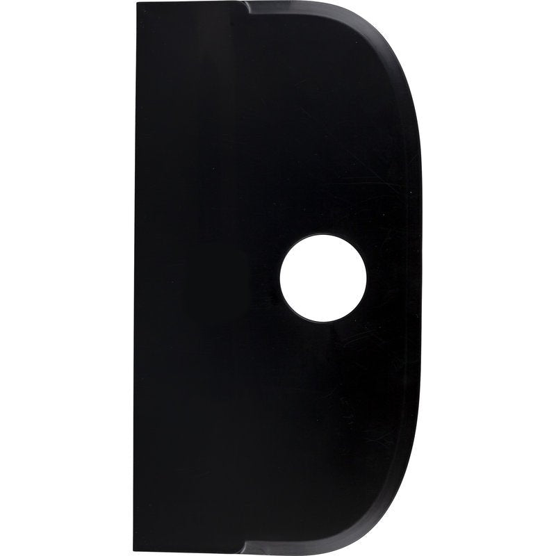 SCHABER GROß Haug Bürsten KG:ltä on musta, joustava polypropeenikaavin (230x118mm), jossa on suora reuna, kaareva reuna ja keskellä pyöreä reikä.