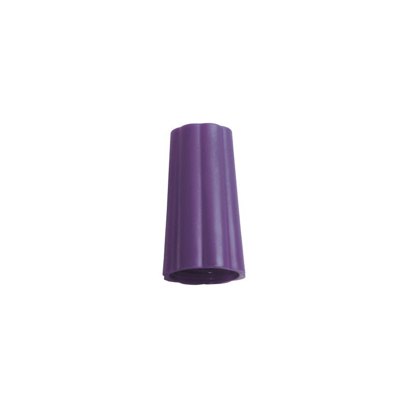 Yksittäinen violetin värinen ÜBERWURFMUTTER AUßEN-ø 21+22MM muovista valmistettu Haug Bürsten KG, jossa on kartiomainen, uritettu runko ja 21 mm:n kokoinen mutteri, on kuvattu pystyasennossa yksinkertaisella valkoisella taustalla.