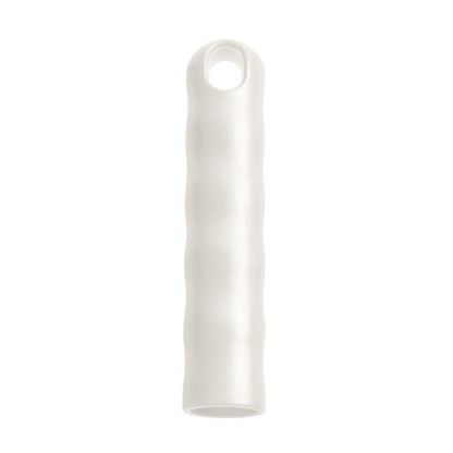 Valkoinen, sylinterimäinen RIPUSTUSKAPPA KAIKILLE VARSILLE ULKOHALKAISIJA 22MM (125x⌀24mm) Haug Bürsten KG:ltä, jossa on aaltomainen tekstuuri, avoin alaosa ja pieni pyöreä reikä lähellä yläosaa, kuvattu yksinkertaisella valkoisella taustalla.