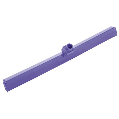 Haug Bürsten KG WASSERSCHIEBER, 2-LIPPIG, 620 MM: violetti, suora, suorakaiteen muotoinen terä, jossa on keskitetty kahvakiinnike, ihanteellinen lattian puhdistukseen. Kuvattuna valkoista taustaa vasten.