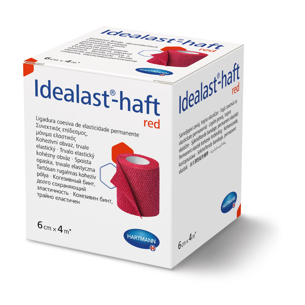 Hartmann Idealast®-haft Color, ikuisesti joustava ideaaliside punaisena, 6 x 4 cm