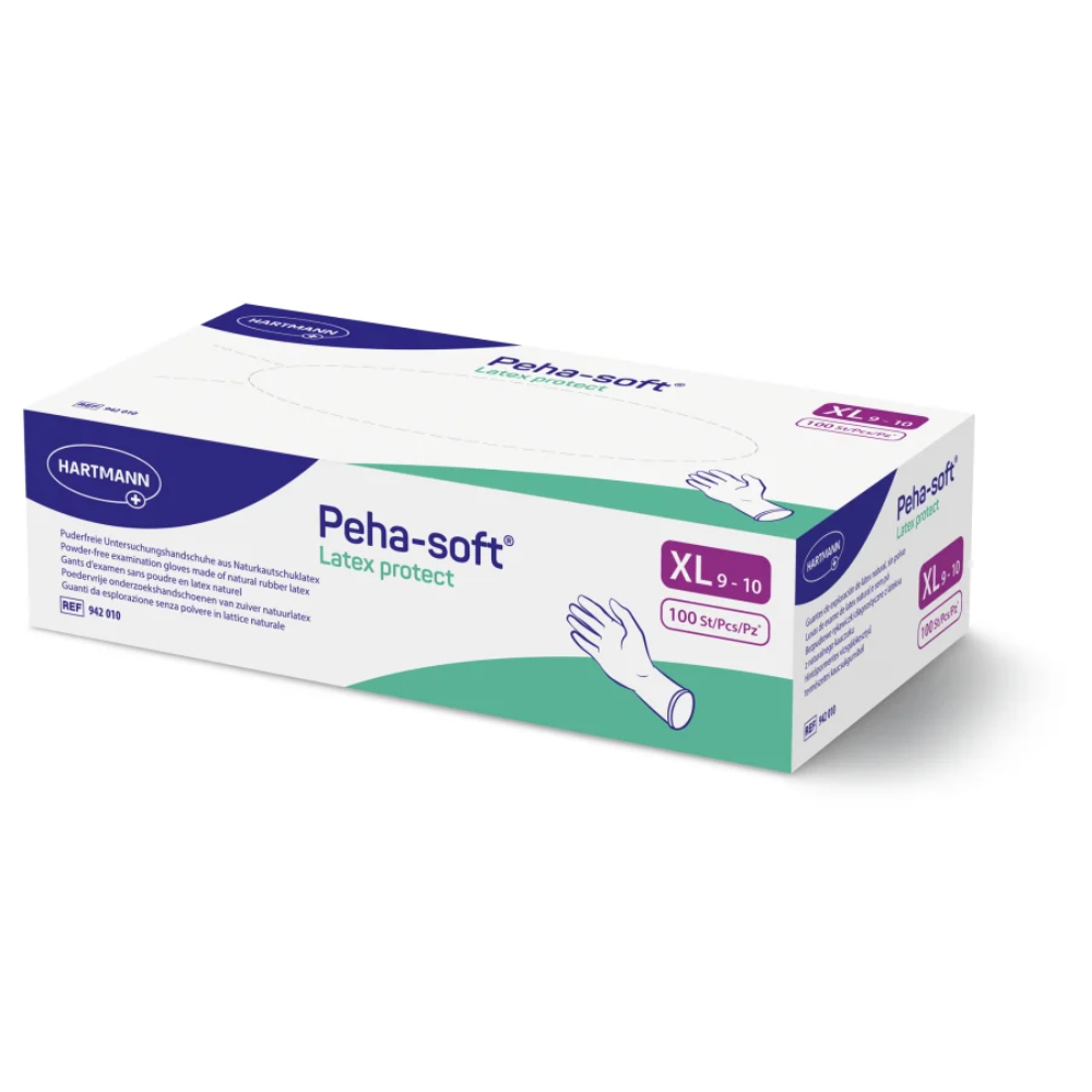 Hartmann Peha-soft® Latex protect, puderfreier Untersuchungshandschuh, Größe XL
